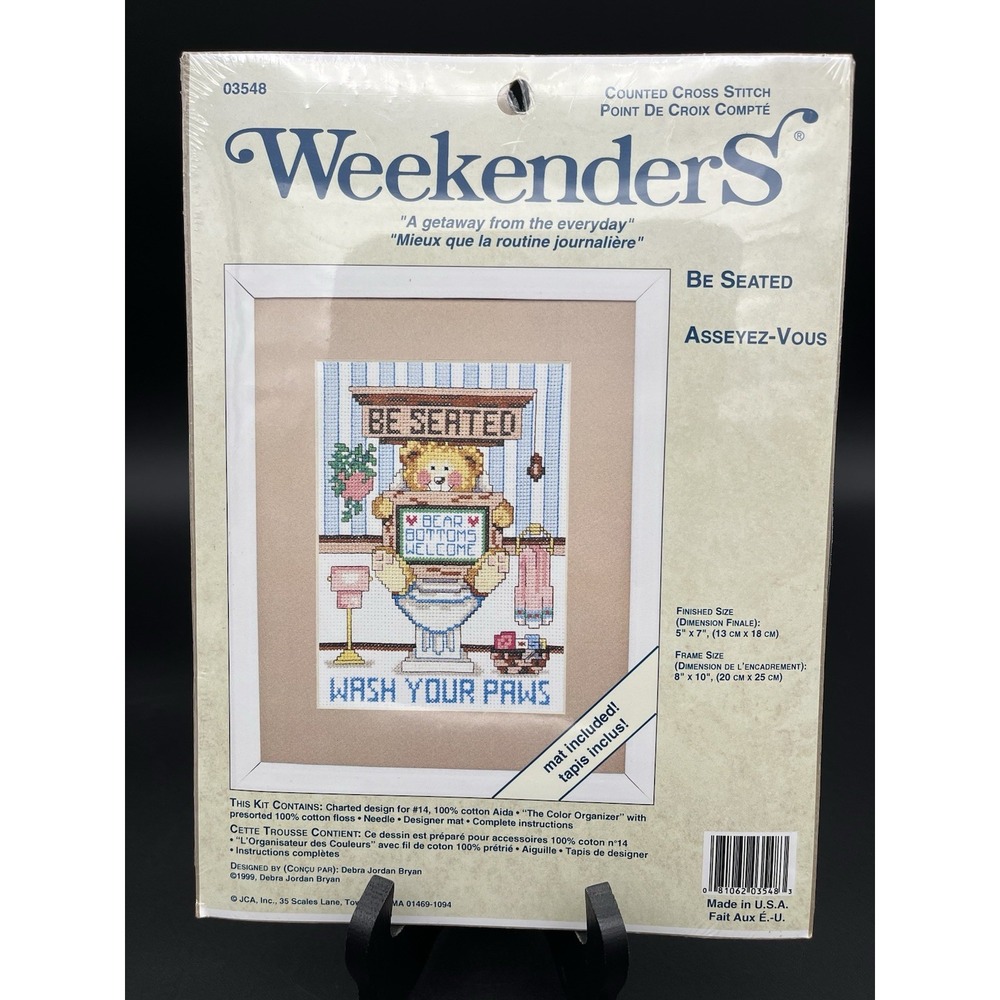 Counted Crosstitch Be Seated Weekenders Teddy Bear